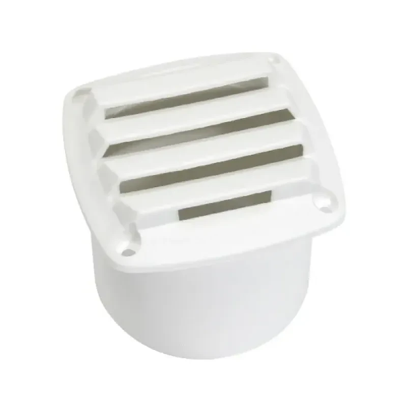 TMC Крышка вентиляции с фланцем 86х86х80мм, белый пластик