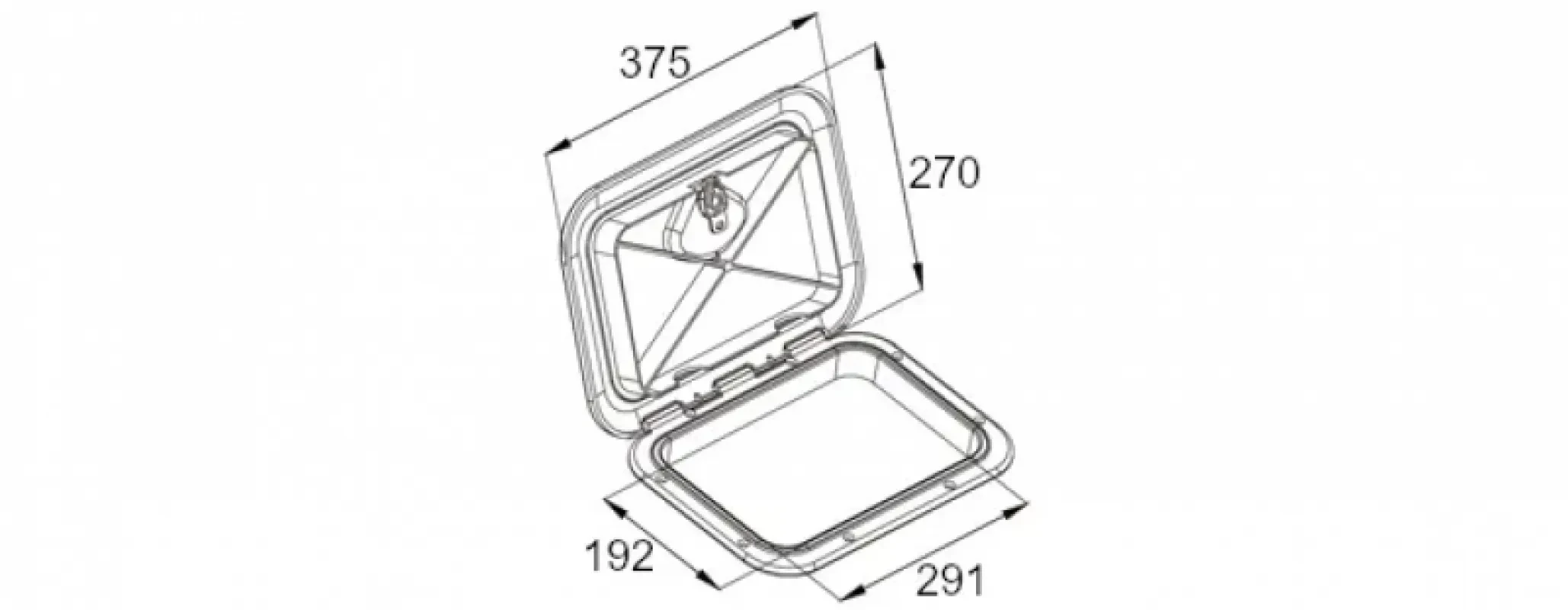 Крышка рундука SEAFLO 270x375мм, белый пластик