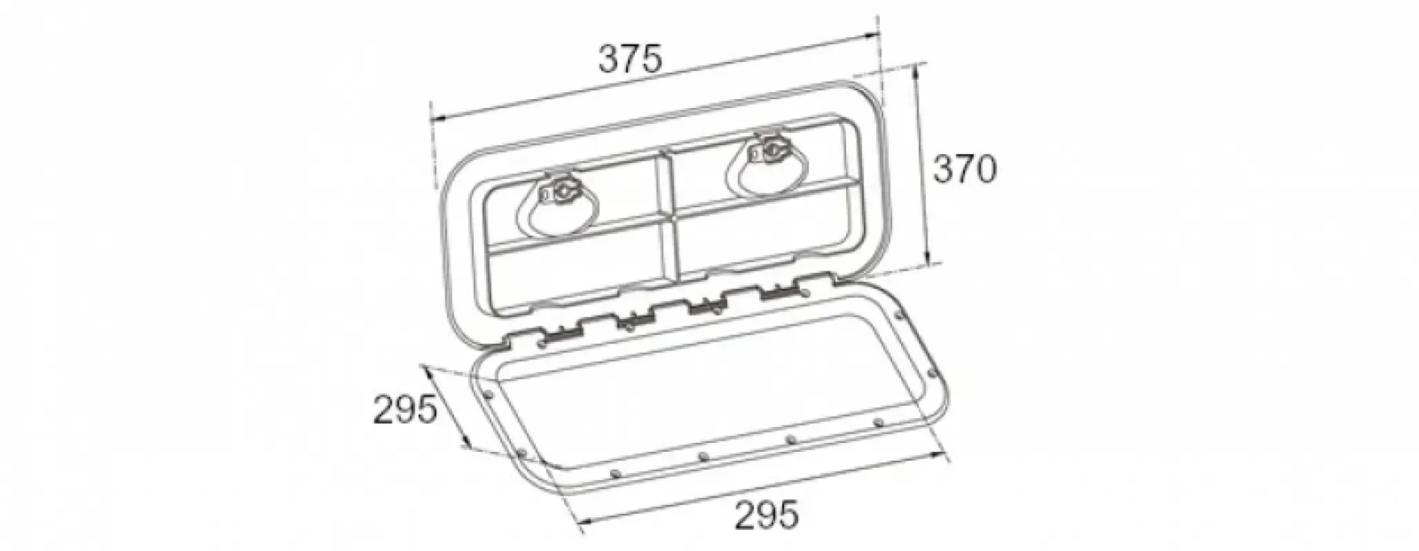 Крышка рундука SEAFLO 370x375мм, белый пластик