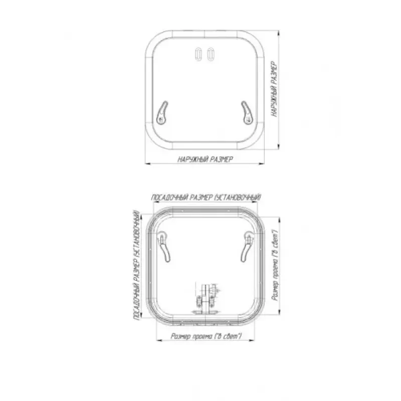 Техномарин Люк палубный сдвижной Альбатрос ACR (акрил) 835x785