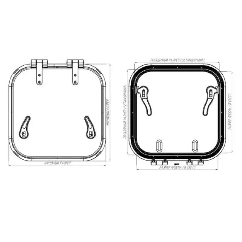 Техномарин Люк палубный безрамный Пеликан 522x522 R73 (опытная партия)