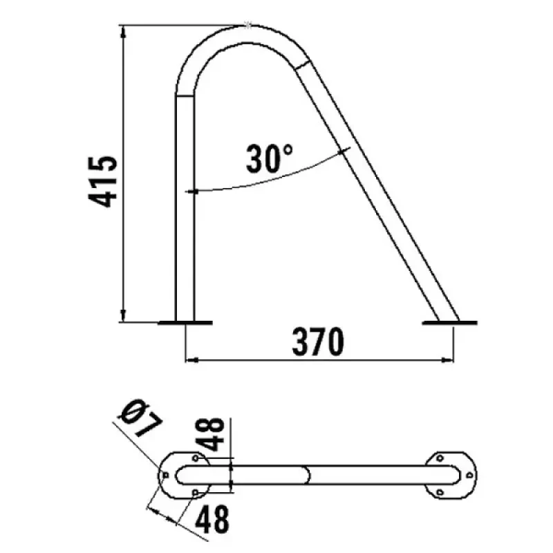 Техномарин Леер носовой малый, нержавеющая сталь