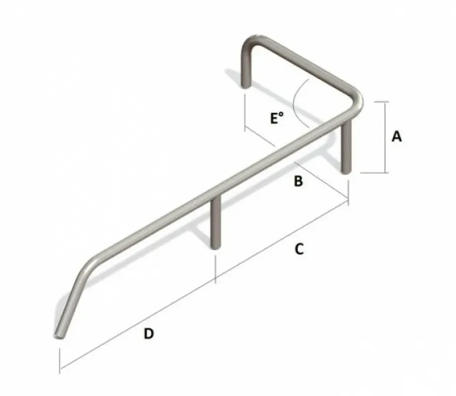 Поручень кормовой левый борт (4 стойки) под заказ
