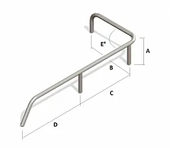 Поручень кормовой левый борт (4 стойки) под заказ 030283T