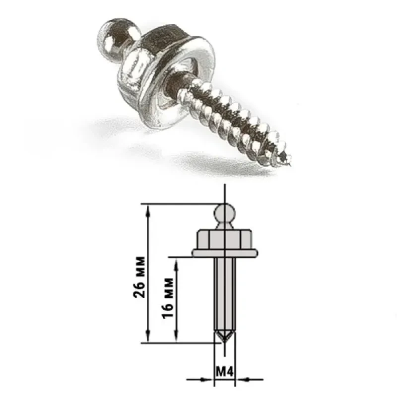 CIM Крепление тента низ дерево, хромированная латунь