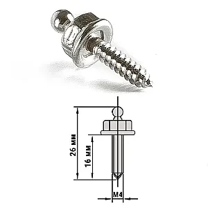 Крепление тента низ дерево, хромированная латунь 1027-0320