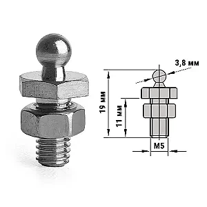 Крепление тента низ гайка, хромированная латунь 1027-0360