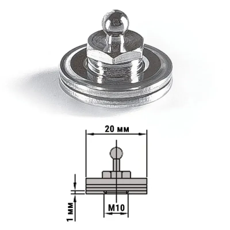 CIM Крепление тента низ ткань, хромированная латунь