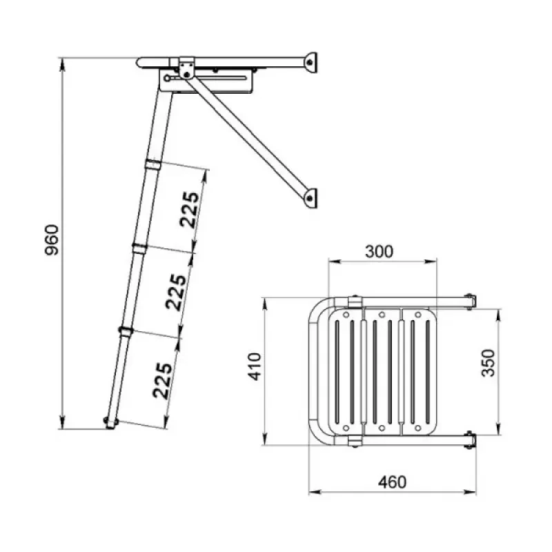 Техномарин Платформа кормовая с трапом 4 ступени черные