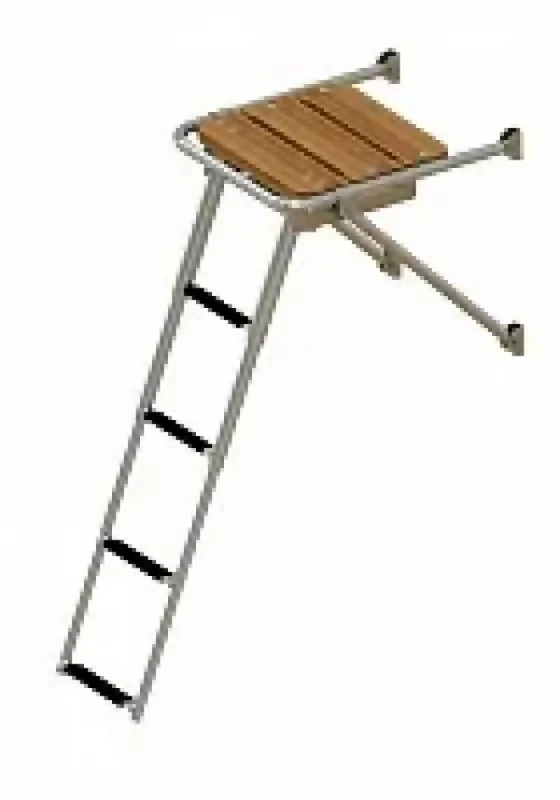 Техномарин Платформа кормовая с трапом 4 ступени черные