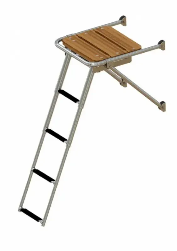 Техномарин Платформа кормовая с трапом 4 ступени черные