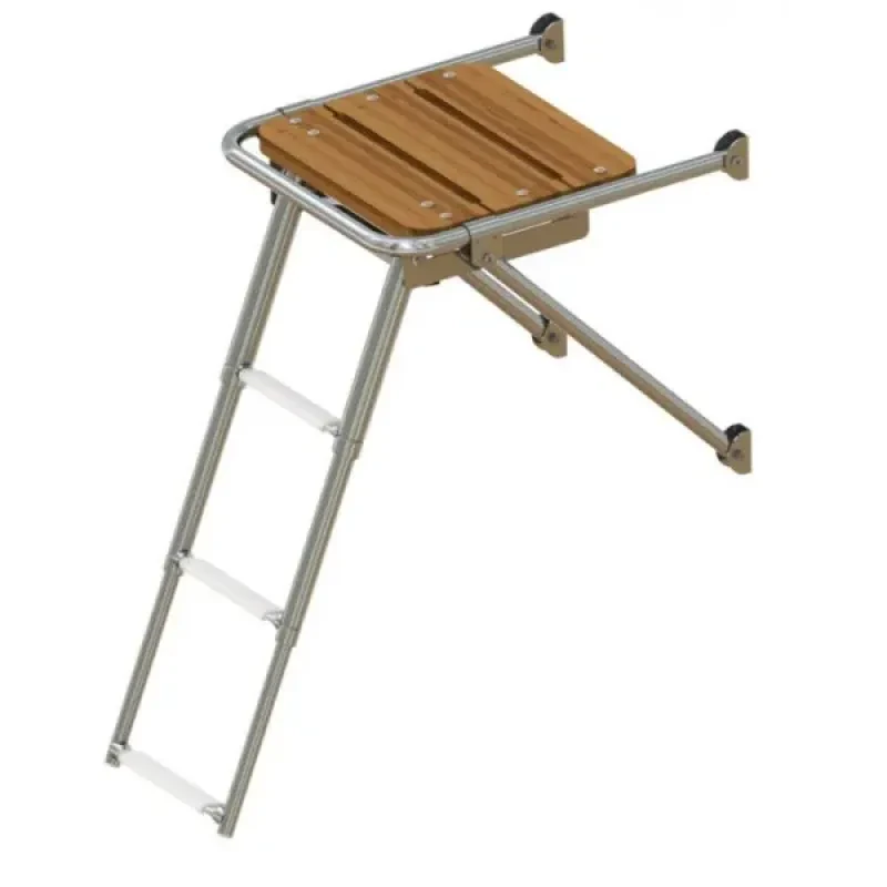 Техномарин Платформа кормовая с трапом 3 ступени белые