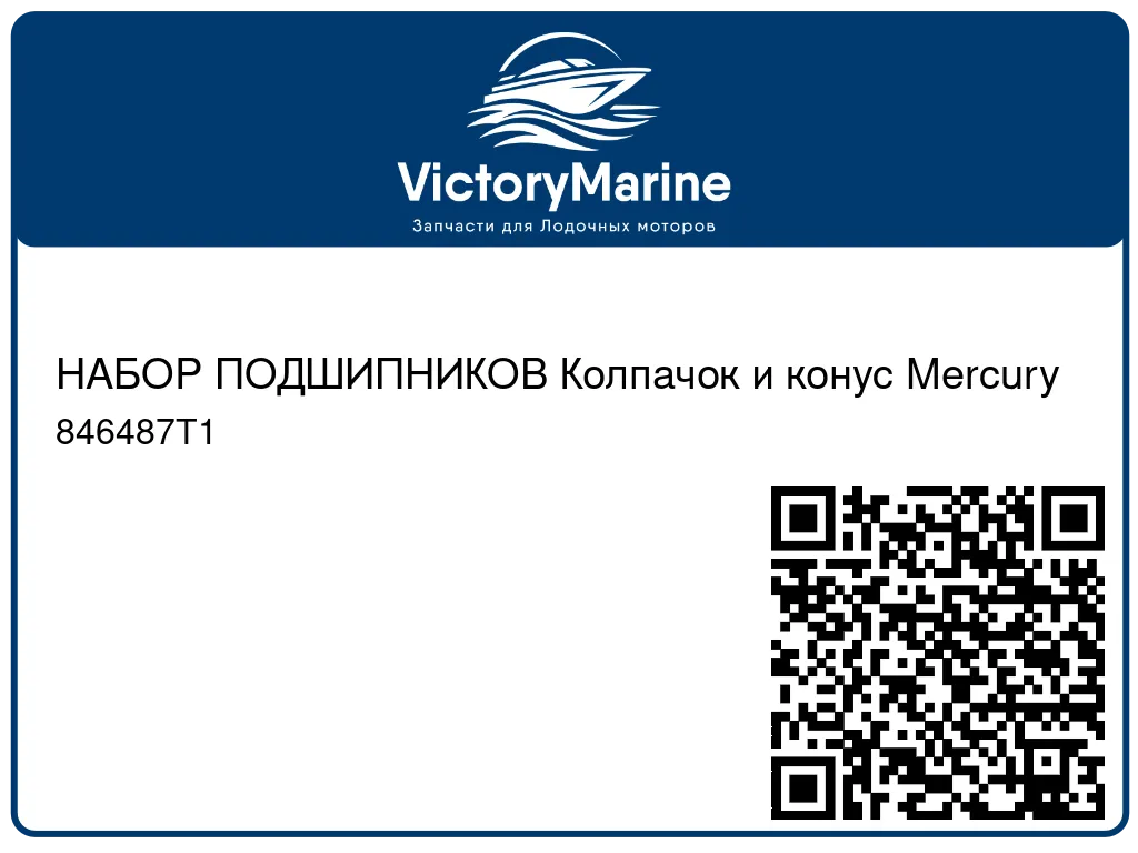 НАБОР ПОДШИПНИКОВ Колпачок и конус Mercury 846487T1