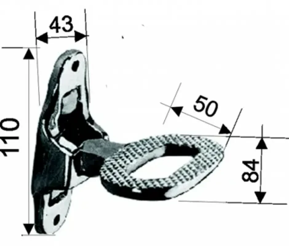 HOMER Ступенька откидная 110х43мм сталь