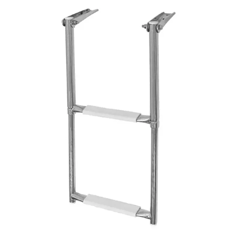 Техномарин Трап телескопический складной, 2 белых ступени (ширина 305 мм.)