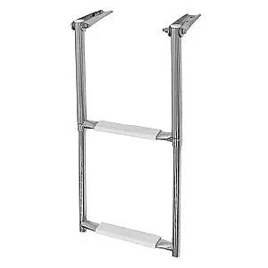 Трап телескопический складной, 2 белых ступени (ширина 305 мм.) 040101WT