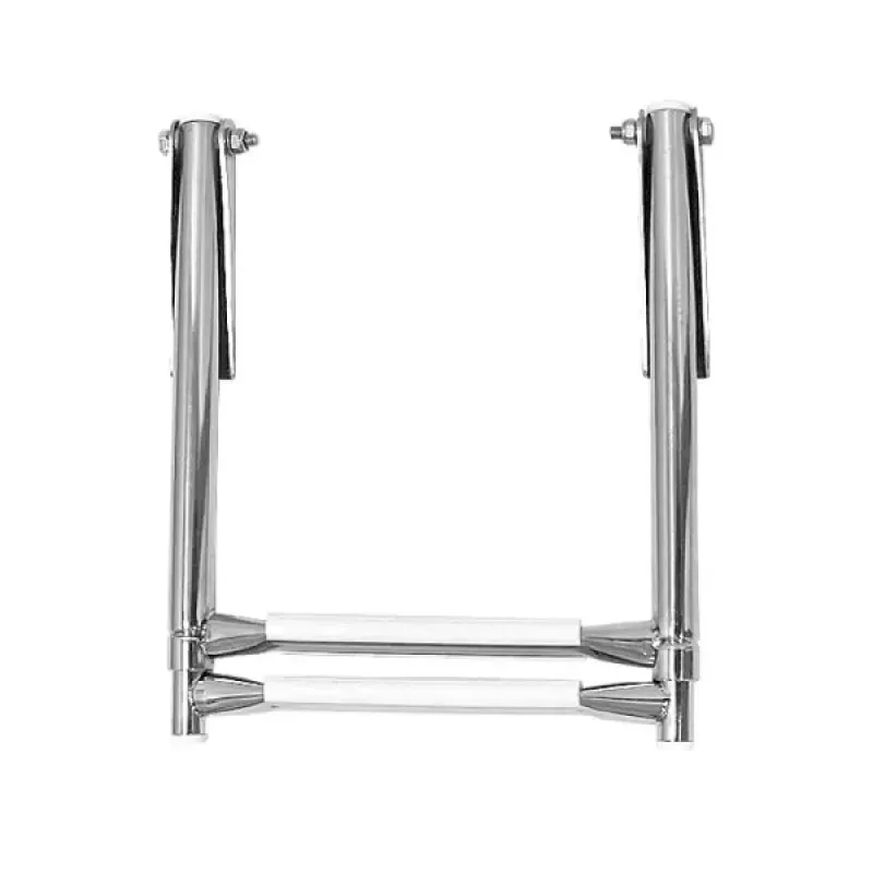 Техномарин Трап телескопический складной, 2 белых ступени (ширина 305 мм.)