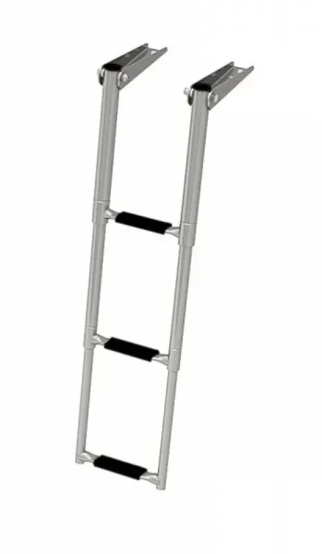 Техномарин Трап телескопический складной узкий, 3 черных ступени (ширина 253 мм.)