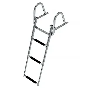 Трап телескопический с поручнем, 3 черных ступени (ширина 350 мм.) 040110BT