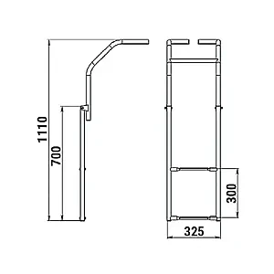 Трап складной для надувных лодок, 2 белых ступени (ширина 325 мм.) 040113WT