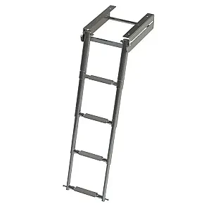 Трап телескопический выдвижной с фиксатором, 4 серая ступени (ширина 278 мм.) 040132GT