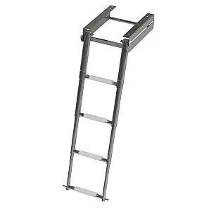Трап телескопический выдвижной с фиксатором, 4 белая ступени (ширина 278 мм.) 040132WT