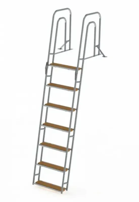 Техномарин Трап для причальной секции складной, 7 ступени ироко (ширина 522мм.)