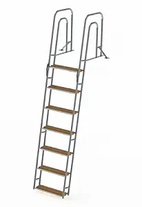 Трап для причальной секции складной, 7 ступени ироко (ширина 522мм.) 990018T