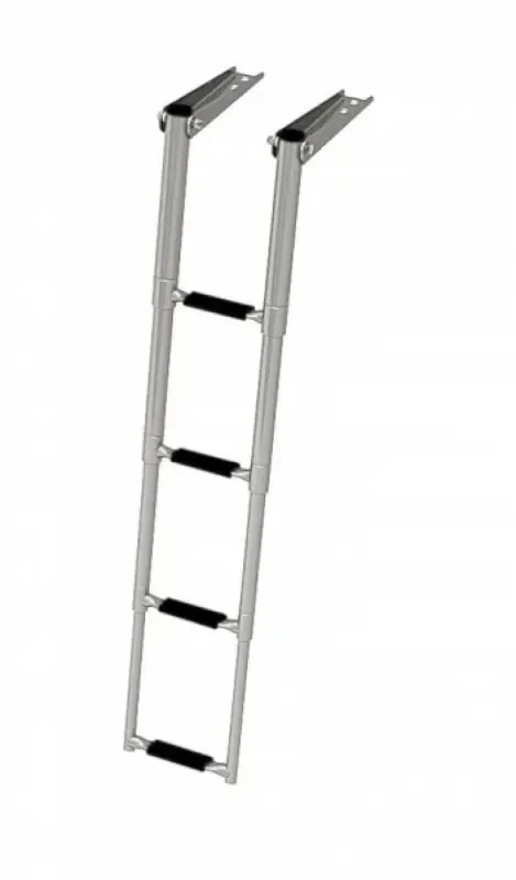 Техномарин Трап телескопический складной узкий, 4 черных ступени (ширина 264 мм.)