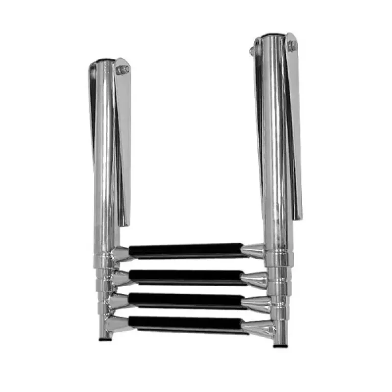 Техномарин Трап телескопический складной узкий, 4 черных ступени (ширина 264 мм.)