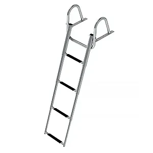 Трап телескопический с поручнем, 4 черных ступени (ширина 350 мм.) 040109BT