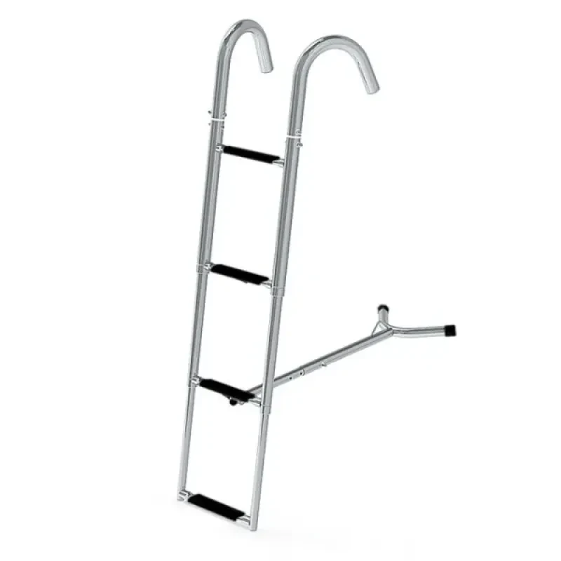 Техномарин Трап телескопический носовой, 4 черных ступени (ширина 260 мм.)