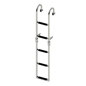 Трап складной с горизонтальным креплением, 5 черных ступени (ширина 220 мм.) 040179BT