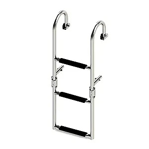 Трап складной с горизонтальным креплением, 3 черных ступени (ширина 270 мм.) 040176BT