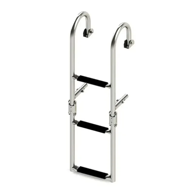 Техномарин Трап складной с горизонтальным креплением, 3 черных ступени (ширина 220 мм.)