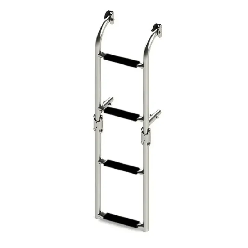 Техномарин Трап складной с вертикальным креплением, 4 черных ступени (ширина 220 мм.)