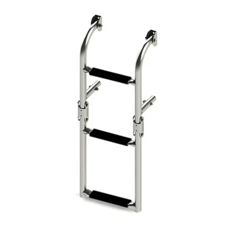 Техномарин Трап складной с вертикальным креплением, 3 черных ступени (ширина 220 мм.)