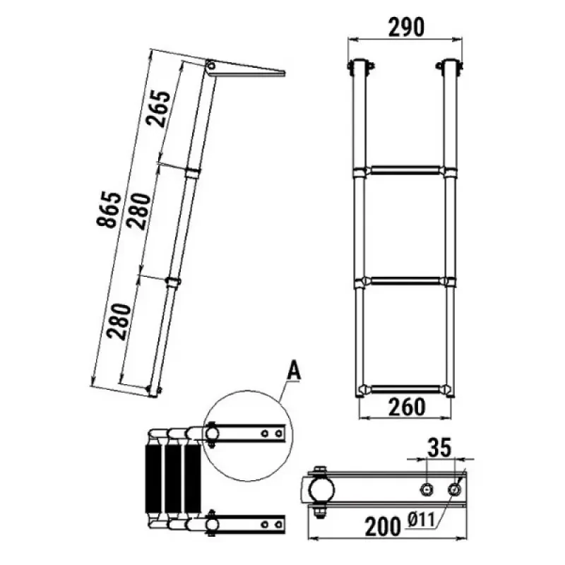 CIM Трап телескопический 3 ступени складной