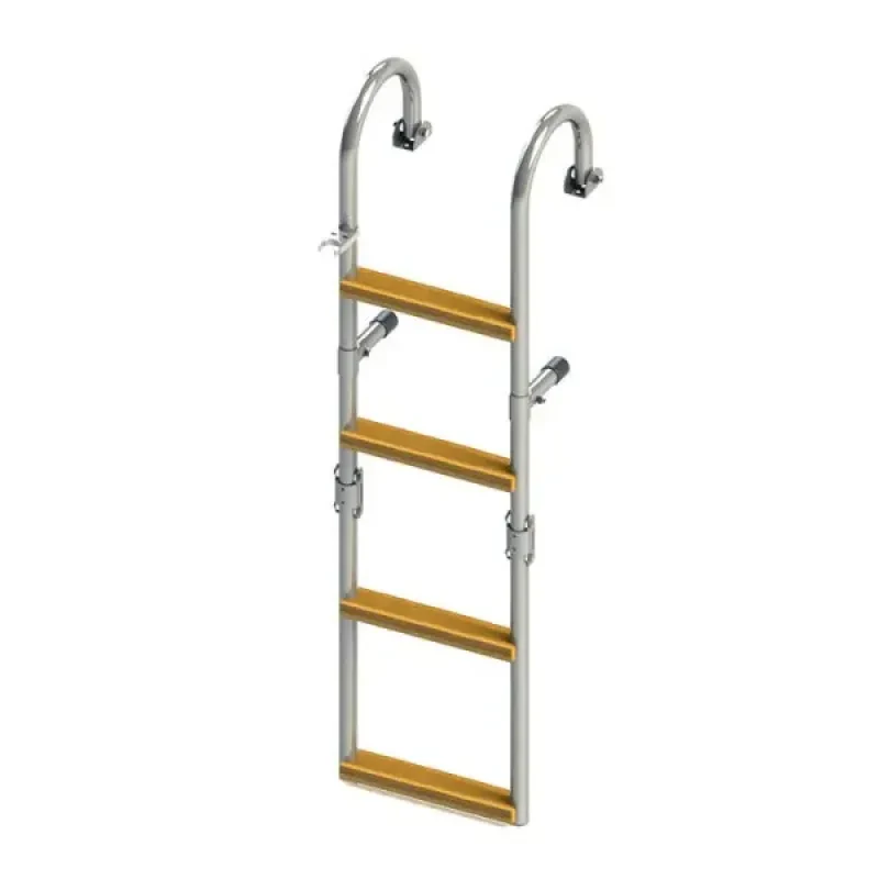 Техномарин Трап складной с горизонтальным креплением, 4 ступени ироко (ширина 250мм.)