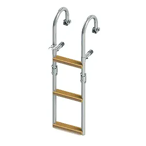 Трап складной с горизонтальным креплением, 3 ступени ироко (ширина 215мм.) 040121T