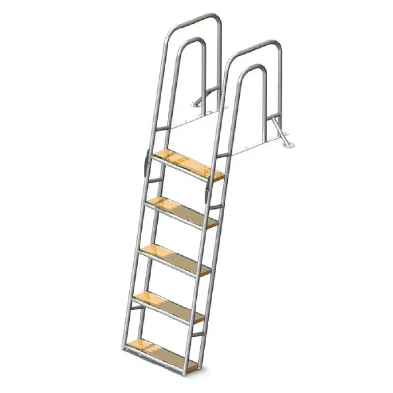 Техномарин Трап для причальной секции складной, 5 ступени ироко (ширина 500мм.)