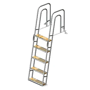 Трап для причальной секции складной, 5 ступени ироко (ширина 500мм.) 040152T