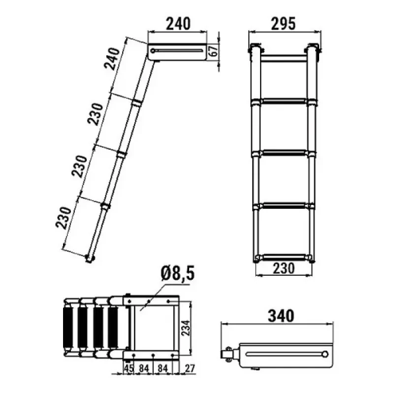 CIM Трап телескопический 4 ступени выдвижной