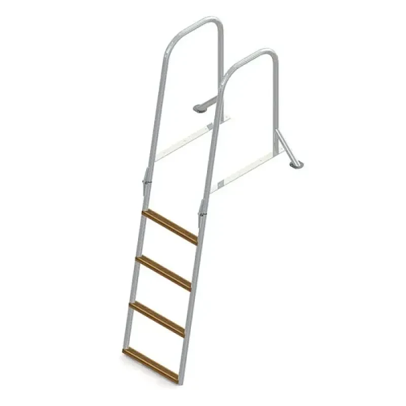 Техномарин Трап для причальной секции складной, 4 ступени ироко (ширина 400мм.)