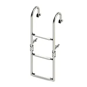 Трап складной с горизонтальным креплением, 3 белых ступени (ширина 270 мм.) 040176WT