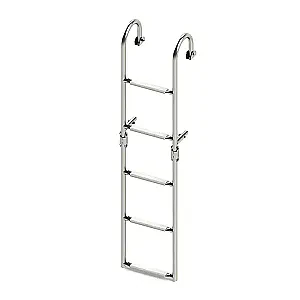 Трап складной с горизонтальным креплением, 5 белых ступени (ширина 270 мм.) 040180WT