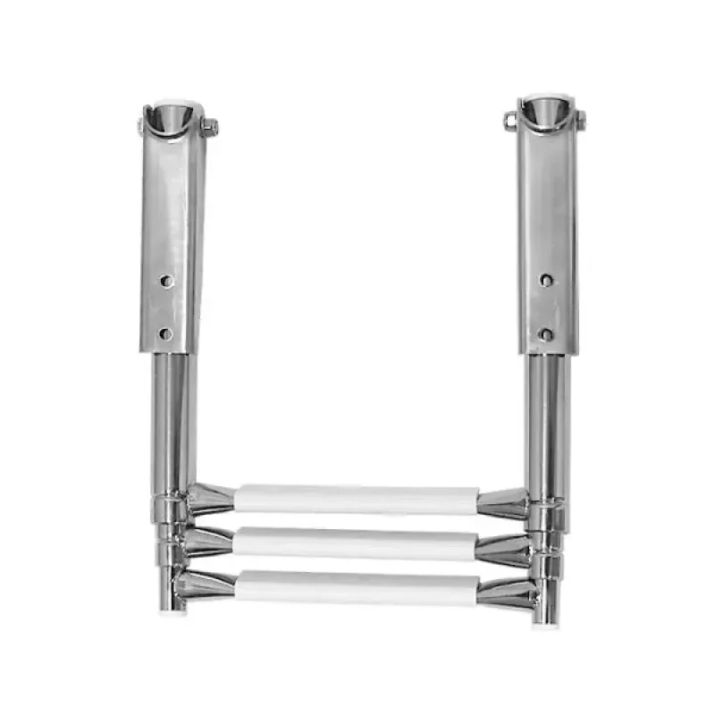 Техномарин Трап телескопический складной, 3 белых ступени (ширина 310 мм.)