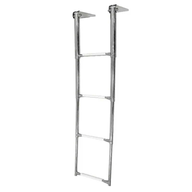 Техномарин Трап телескопический складной, 4 белых ступени (ширина 320 мм.)