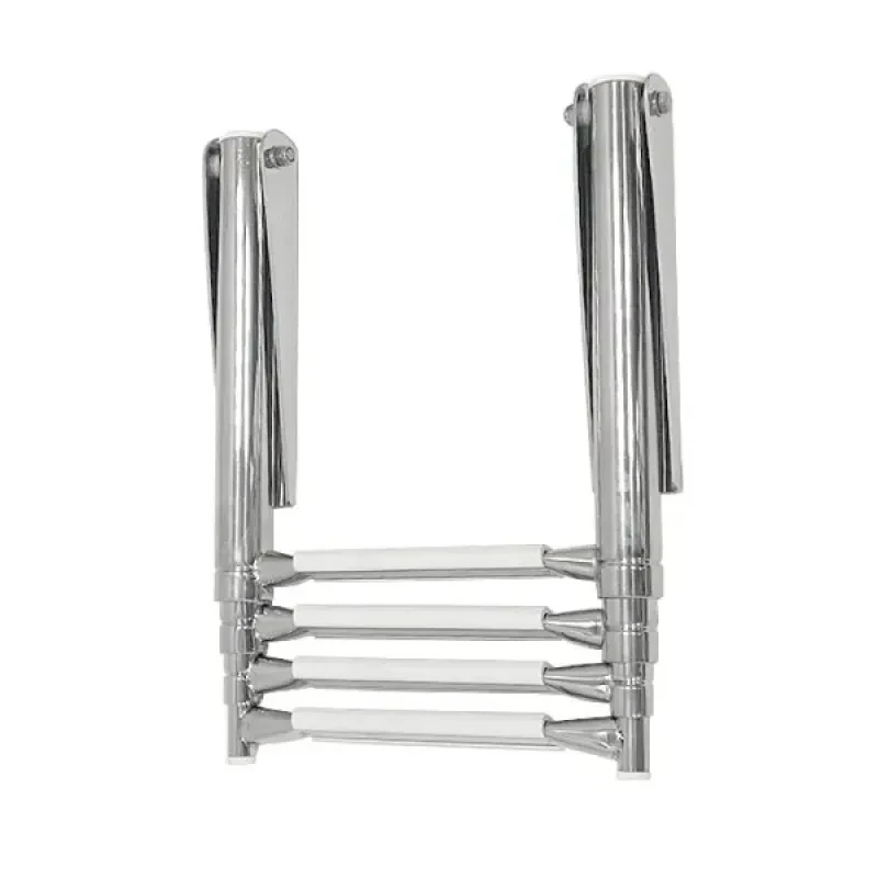 Техномарин Трап телескопический складной, 4 белых ступени (ширина 320 мм.)