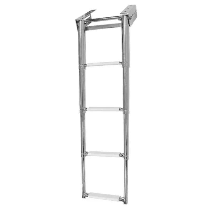 Техномарин Трап телескопический выдвижной, 4 белых ступени (ширина 290 мм.)